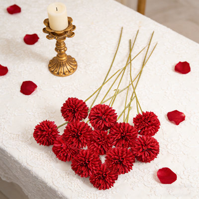 Paquet de 12 fleurs artificielles de chrysanthème - Vraies fleurs artificielles pour vase