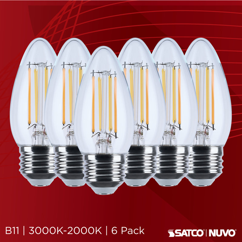 4.5 Watt LED B11 3000K-2000K Warm Dimming Medium Base Frost Finish, Clear