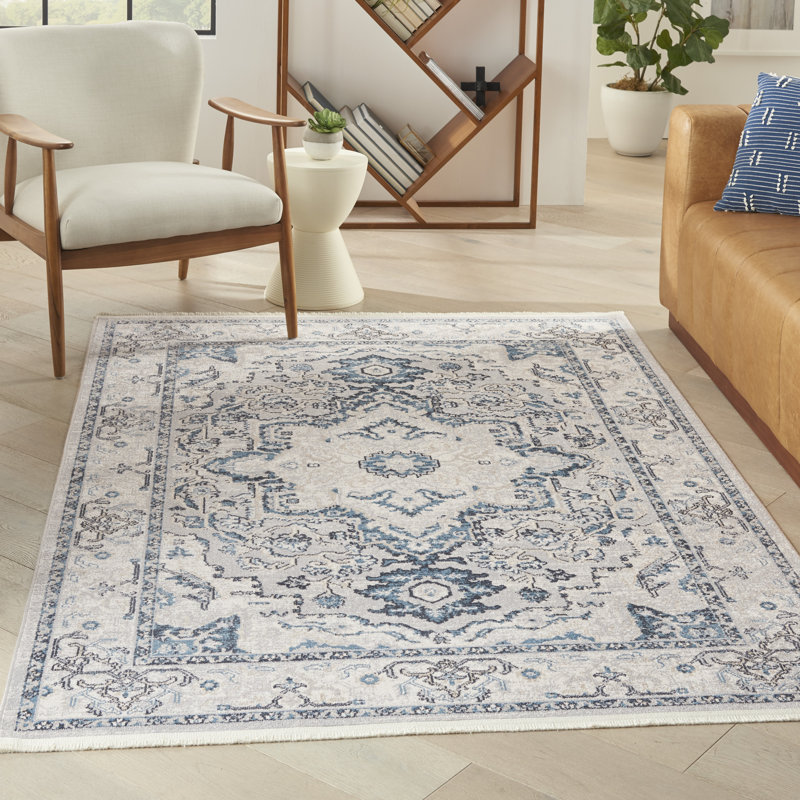 Tapis traditionnel gris Merry Farmhouse, Rectangle 4 pi x 6 pi