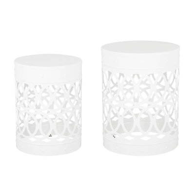 Outdoor Metal S/2 End Table
