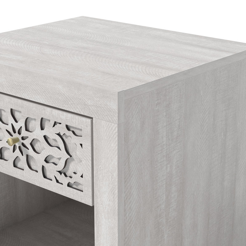 Table de chevet 1 tiroir Lukasik, Chêne gris cendré