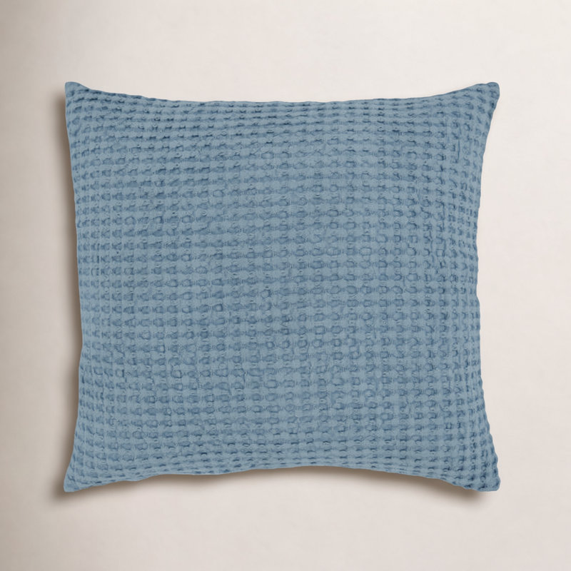 Housse de coussin en coton Ruta, Denim, H 20 po x l 22 po