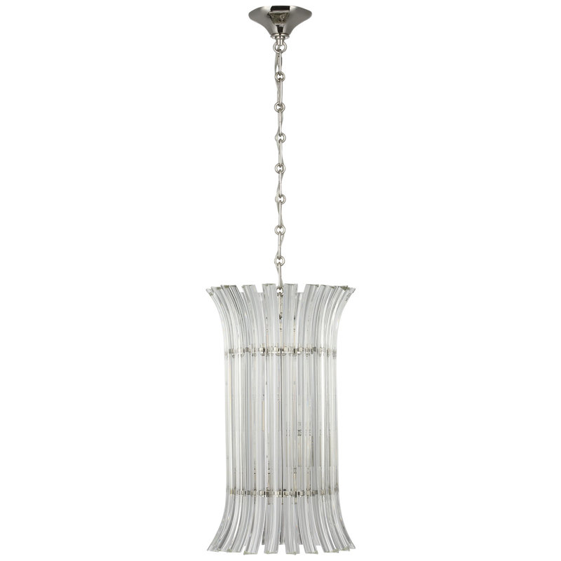 AERIN Rhine 12" Pendant with Crystal, Polished Nickel