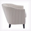 Fauteuil demi-tonneau rembourré à rayures