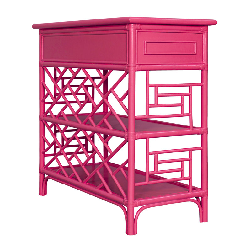 Chippendale End Table, Hot Pink