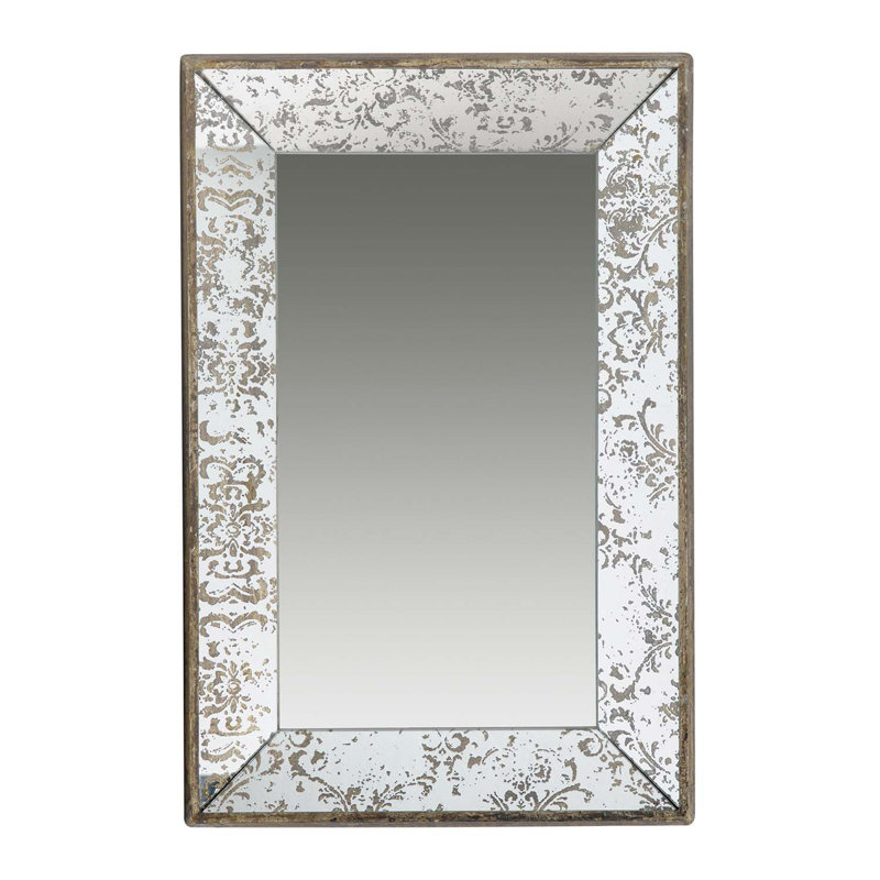 Silver Glass Framed Accent Mirror, 20" x 12", Rectangle