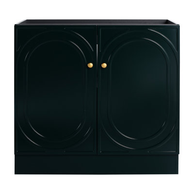 Meuble-lavabo 36 po - Perspectives sombres et élégantes avec portes d'armoire à fermeture en douceur