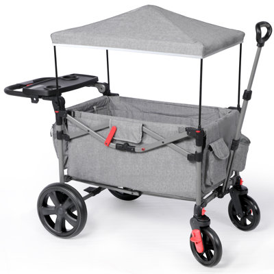 Wagons pliables pour deux enfants EVER Advanced avec poignée réglable et pavillon amovible