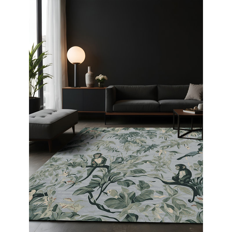 Tapis gris soyeux et moelleux, Carré 6 pi