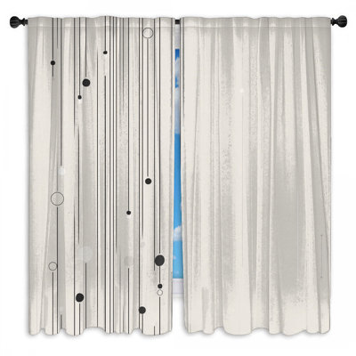 Abstract Window Curtains  Art Sheer & Room Darkening - 2 Panels