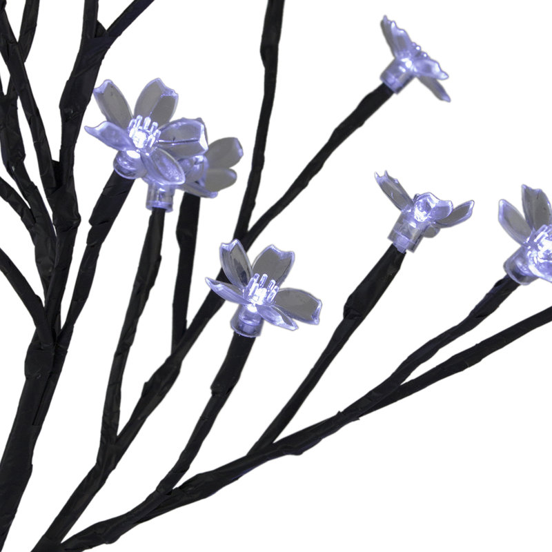 Arbre artificiel japonais 25 "pré-éclairé Sakura Blossom, Blanc pur