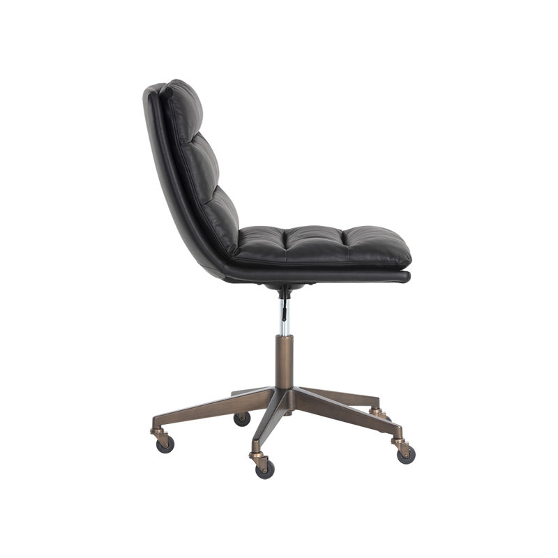 Gwenan Swivel Side Chair, Black