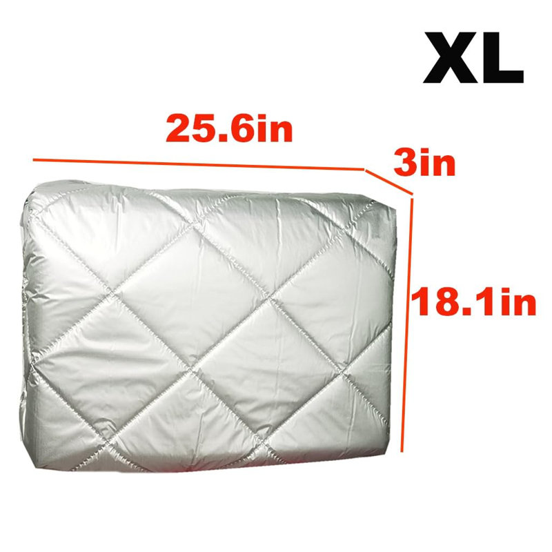 Anti-Fall Thickened Window Air Conditioner Cover Inside 【Silver】- Windproof Waterproof Insulated - Universal Window AC Unit Cover For Indoor(XL-25.6*18.1*3In)