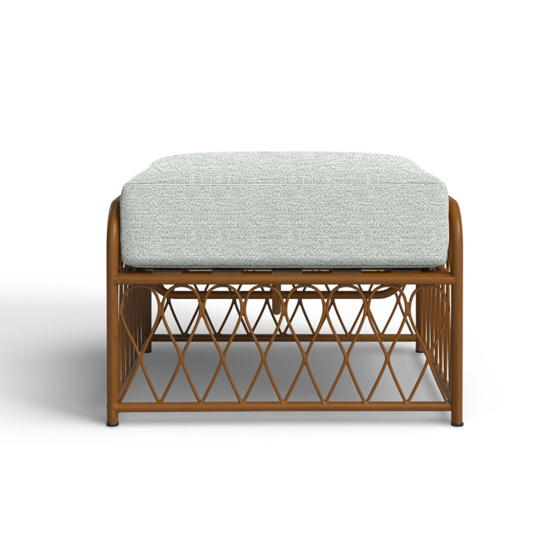 Repose-pieds d'extérieur avec coussin Cane, Brume nuageuse