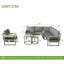 Outdoor Conversation Set 6 Places With 2 Sofas, 1 Chair And 1 Set Of Coffee Table Grey