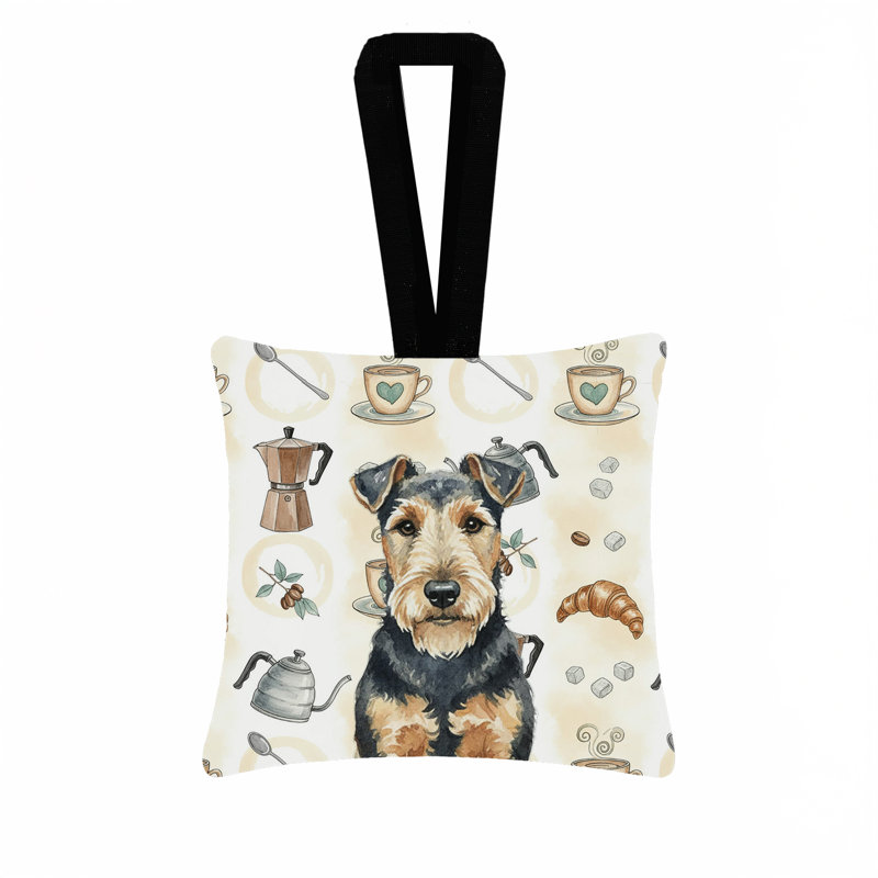 Ornement carré en tissu Welsh Terrier, Terrier gallois