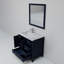 Ensemble de meuble-lavabo décalé à gauche L 36 po x P 22 po, robinet et miroir 34 po.-66637720-90699732