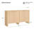 61" Modern Curved Sideboard Buffet Cabinet With 4 Fluted Doors, Adjustable Shelves & Elevated Base-1200319512