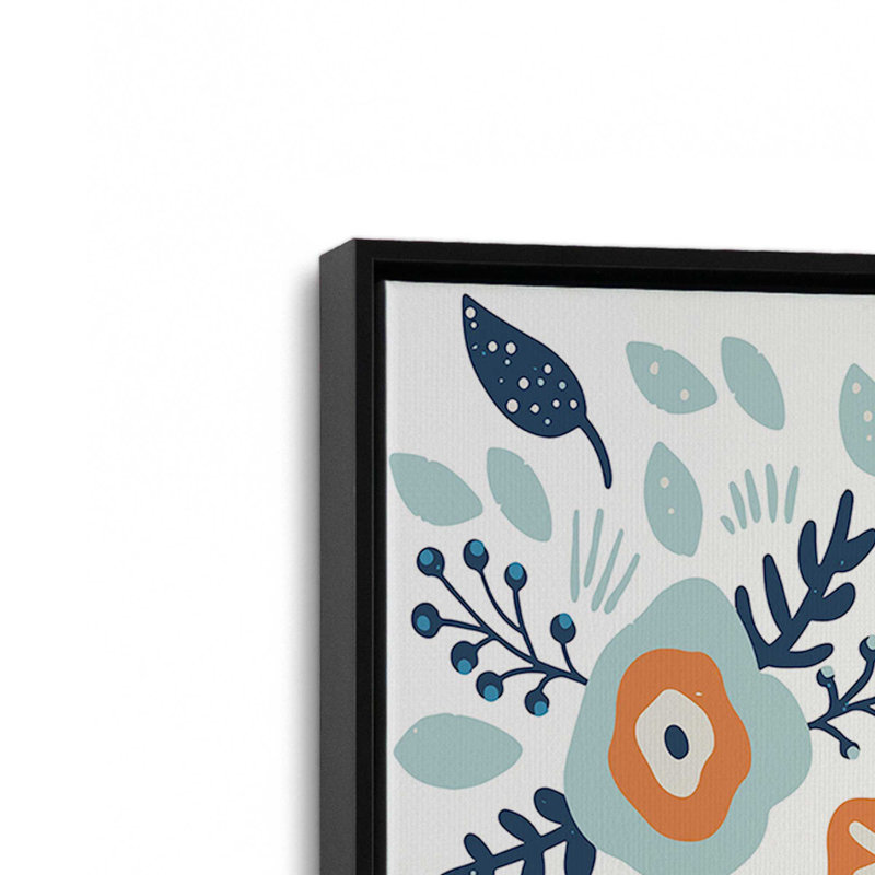 Impression florale sur toile, "Hanoukka menorah" par Garima Dhawan, Noir, Cadre flottant, H 16 po x l 12 po
