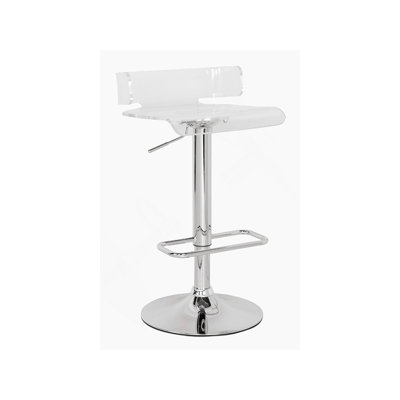 Tabouret réglable transparent et chromé avec pivot