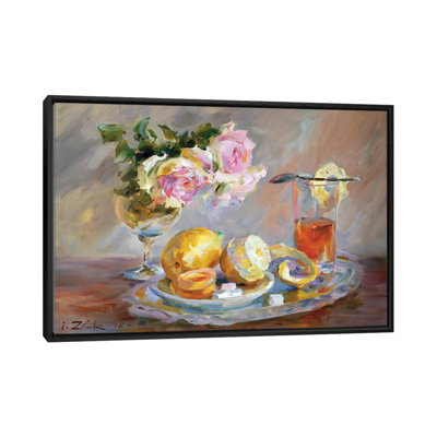 Tea with Lemon 1 Piece Single Picture Frame and Floater Frame Painting on Canvas
