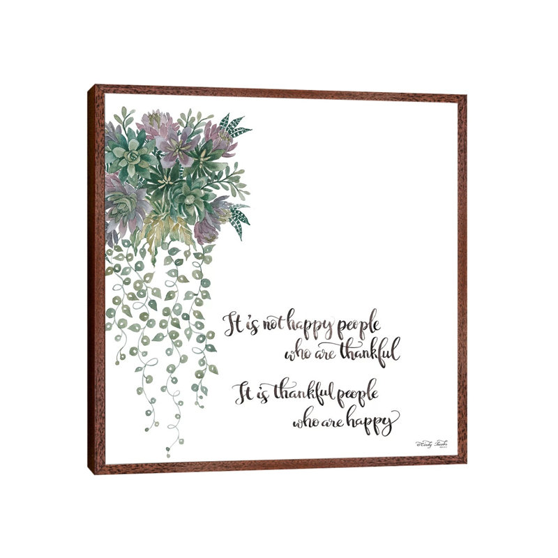 Thankful People by Cindy Jacobs - Print on Canvas, Classic Brown Wood Framd Canvas, 66.04cm H x 66.04cm W x 3.81cm D