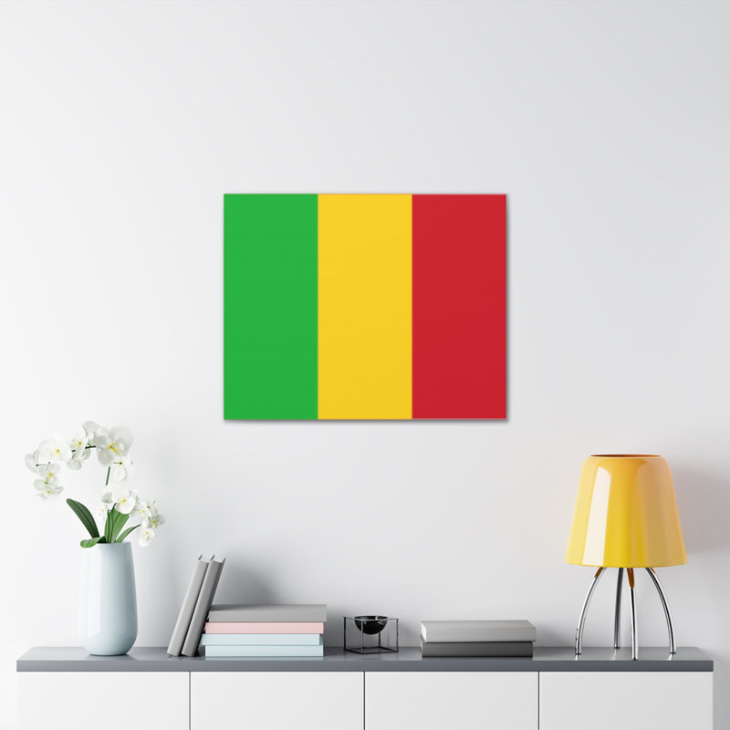 "Drapeau du pays du Mali" sur toile, H 24 po x l 30 po