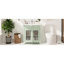 Meuble-lavabo de salle de bain de 79 cm (31 po) avec portes en verre à rayures verticales, étagères réglables, charnières à fermeture douce et résistance aux égratignures et aux taches pour un lavabo rectangulaire en céramique facile d'entretien et bien organisé.