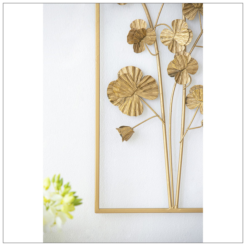 Gold Metal Tree Flower Wall Sculpture for Nursery