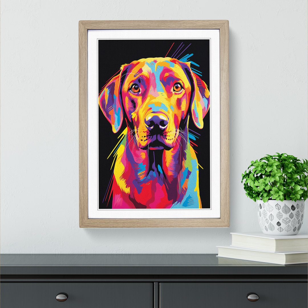 Labrador Retriever Pop - Single Picture Frame Print on Wood