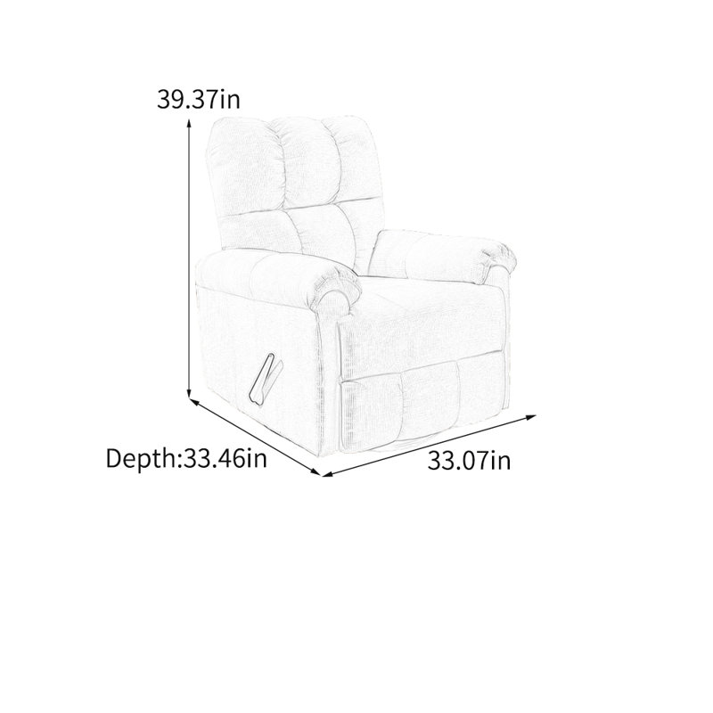 Ergonomic minimalist style Chenille recliner, Cedar Green