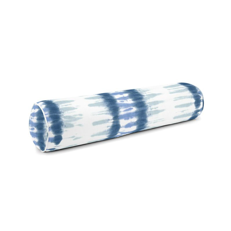 Ashbury Bolster Pillow Cover & Insert, 8" x 24", Indigo