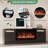 Modern TV Stand for TVs Up to 75", Entertainment Center with Storage Cabinets, 2 Open Shelves, Space for 35" Electric Fireplace Insert, Tool-Free Assembly(Fireplaces NOT Included)-1186587466