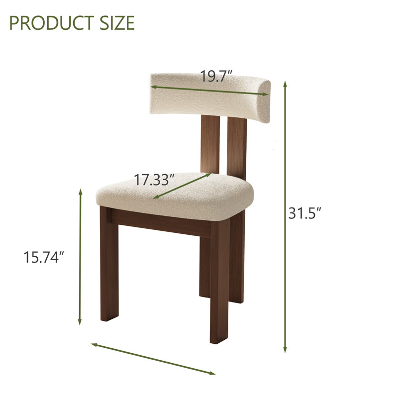 Modern Dining Chairs Not Assembled Need, Set Of 6, Beige With Brown Solid Wood Legs, 6