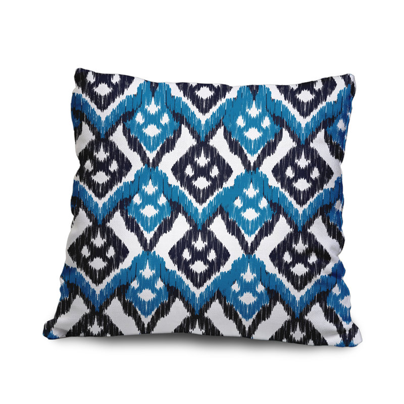 Housse et insert de coussin extérieur d'extérieur, 20 po x 20 po, Bleu et noir