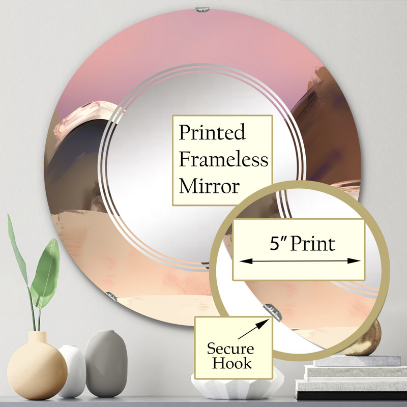 Fairoz - Miroir mural moderne rond, 24 po x 24 po