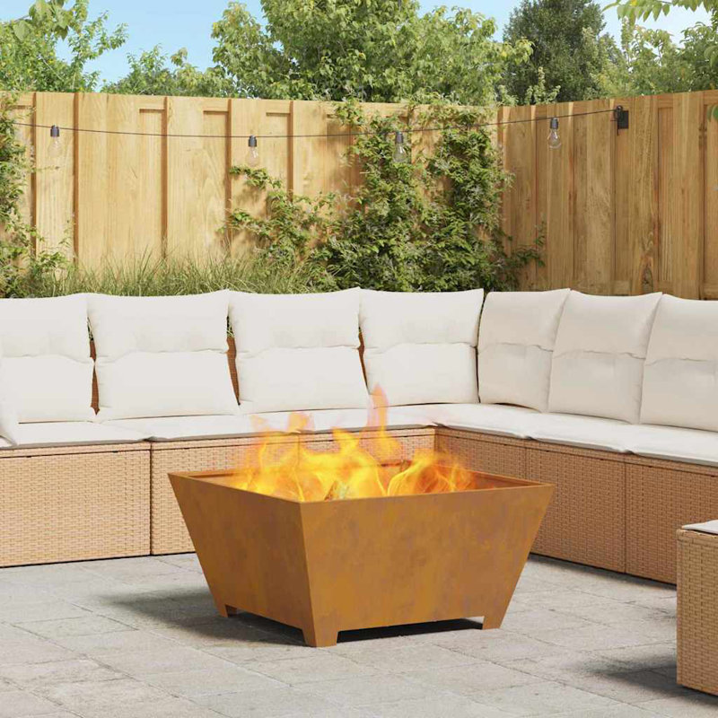 Outdoor Fire Pit for Heating, 40cm H x 80cm W x 80cm D, Brown