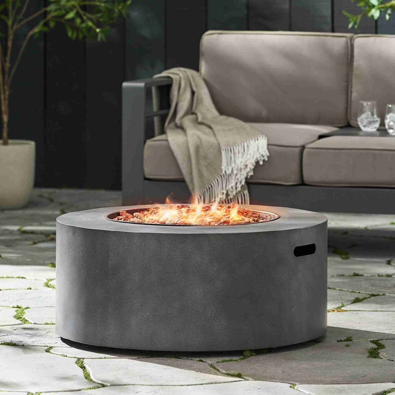Modern 40,000 BTU Smokeless Iron Fire Pit, Stone Gray