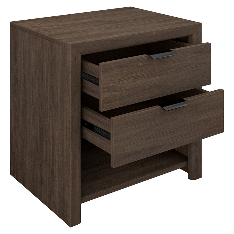 Clarice 24" Rectangular Nightstand in Brown Oak, Brown Oak