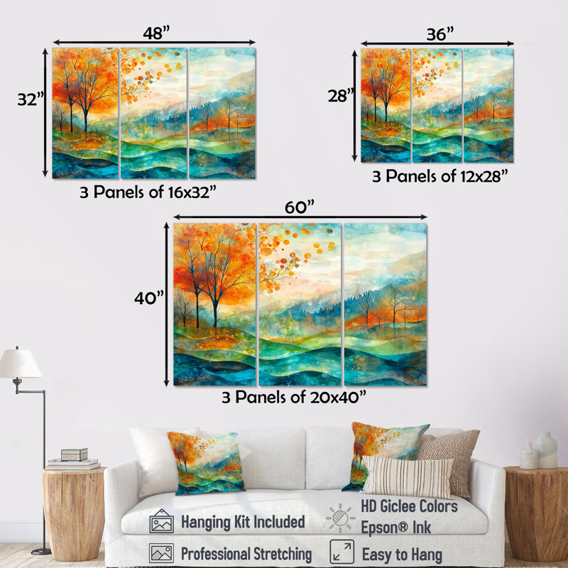 «Whispers In The Wind Abstract Prairies I», ensemble d'art mural prairies, 32" H x 48" W, Impression sans cadre en métal