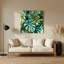 «Hawaiian Monstera Leaves», art mural en métal vert