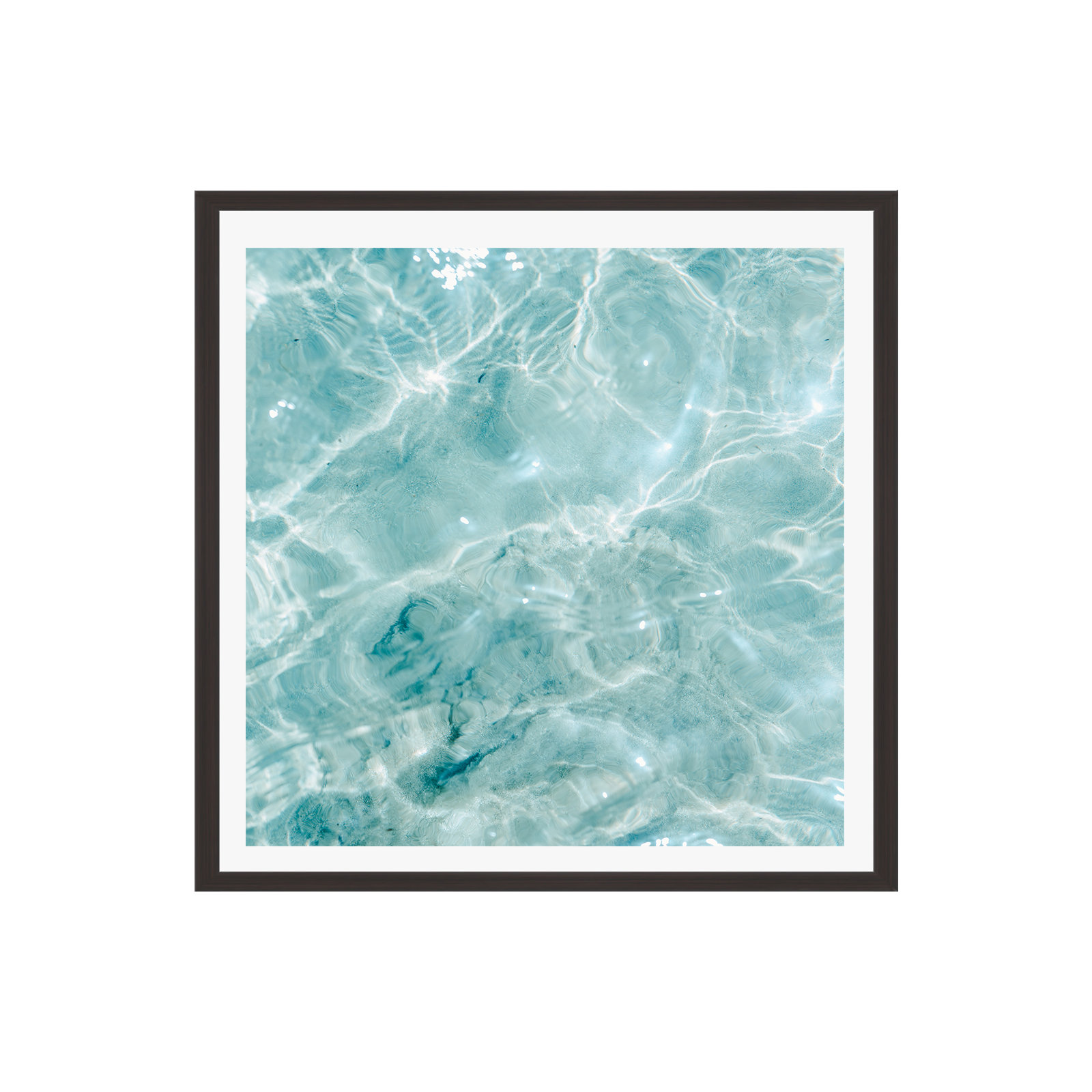 Clear Blue Water Colorful Ocean by Raisazwart, Yes, Espresso Single Picture Framed, 30" H x 30" W x 0.75" D