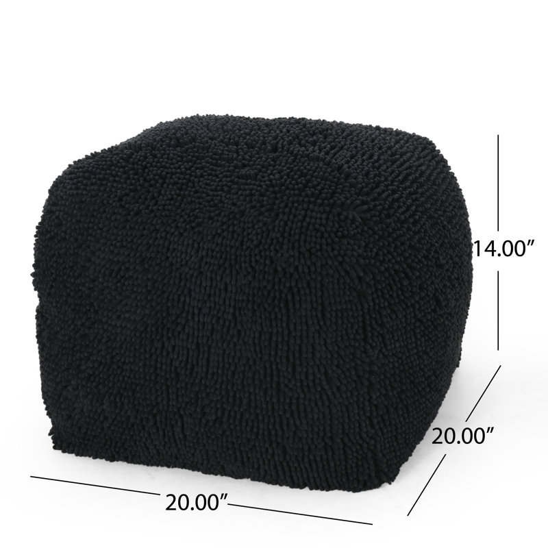 Upholstered Pouf, Charcoal