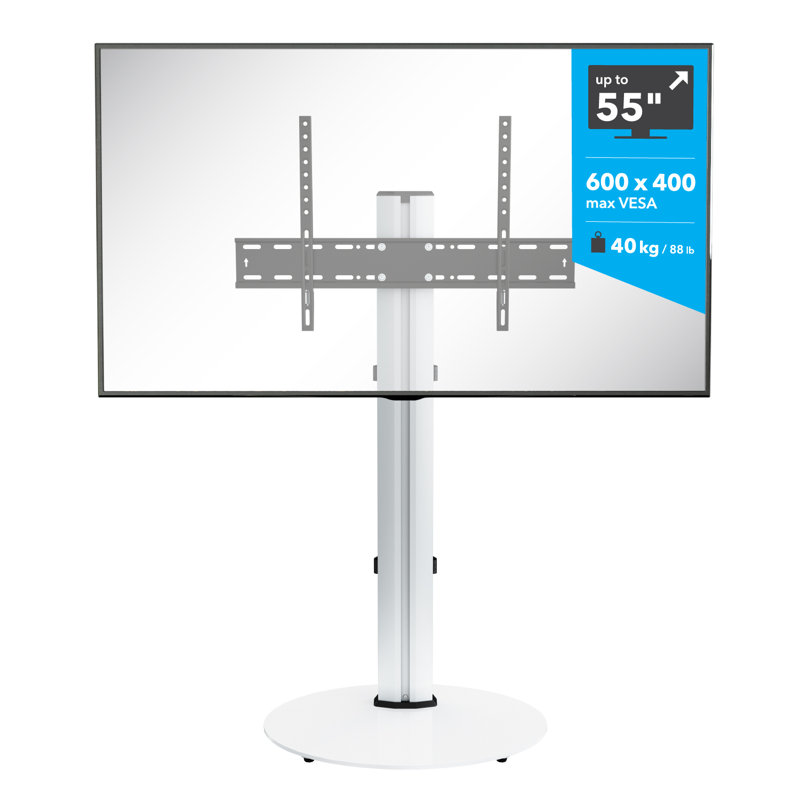 Castaner TV Stand for TVs up to 55", Silver/White