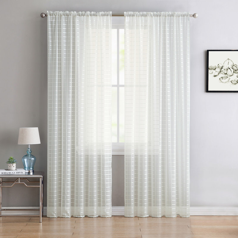 Bernardita Sheer Curtain Pair, Beige