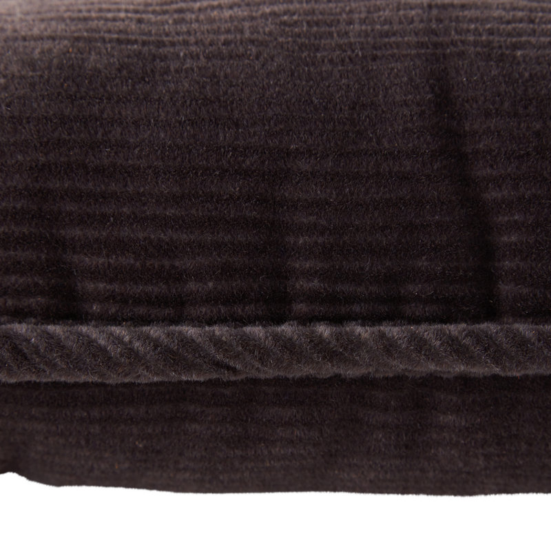 Indoor Reversible Tufted Corduroy Seat Cushion, Charcoal