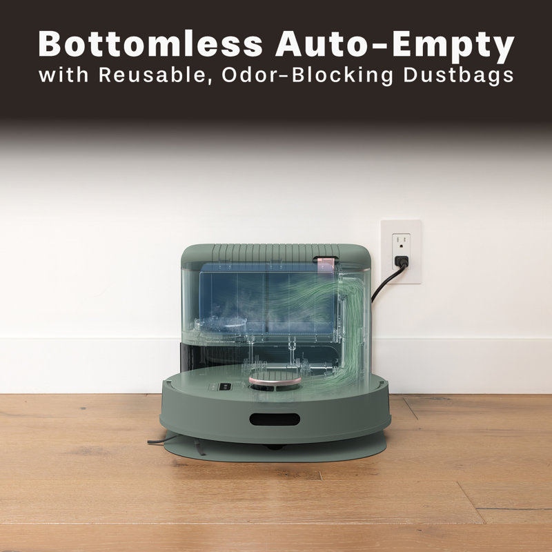 Bio Robot Vacuum & Mop With Smart Navigation In Ravine Green, Odor Filtering 100-Day Dock, Made Of Bio-Based Plastic, Limited Edition Ravine Color