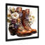 Art mural brun avec bottes Western Flower Blossoms II - Cowboys-1785696019-1785696108