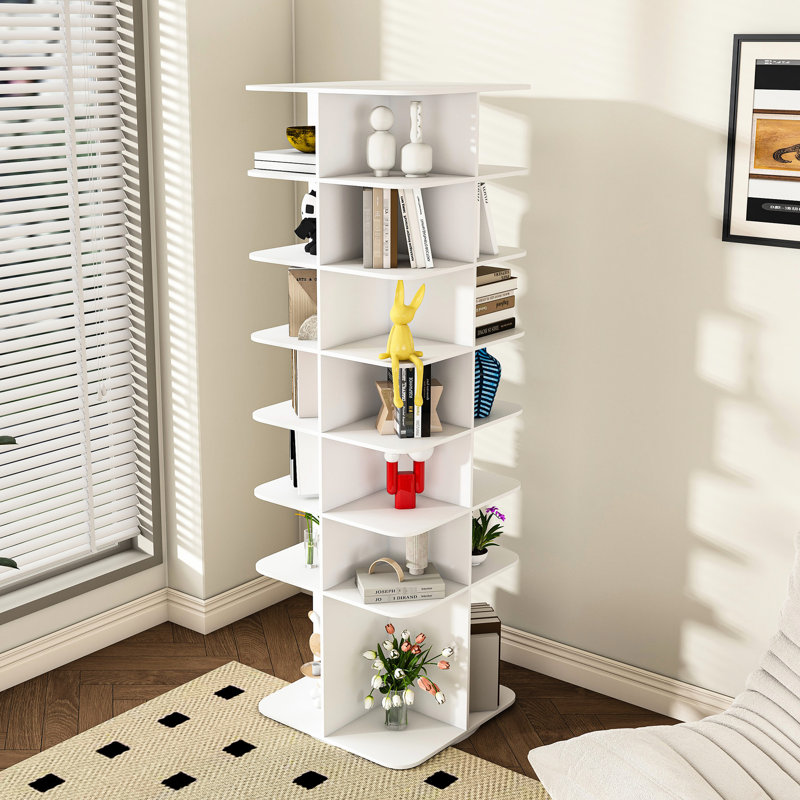 Tour à chaussures rotative de 7 pouces, organisateur pivotant à 360° pour 28 paires, blanc, rangement pour chambre, convient