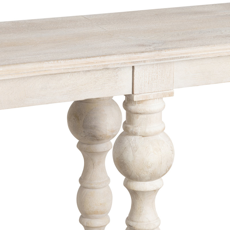Textured Solid Bleached Wood Console_Sofa Table